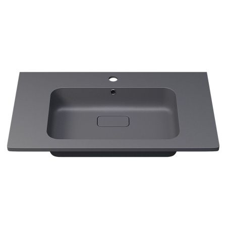 Раковина из искусственного камня Uperwood Lagoon Quartz 297000018 80х50 полувстраиваемая цвет серый