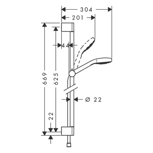 Душевой гарнитур Hansgrohe Croma Select 26581400 настенный хром/белый - фото 2