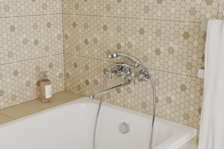 Смеситель для ванны Rush Bianki BI7650-51 настенный хром