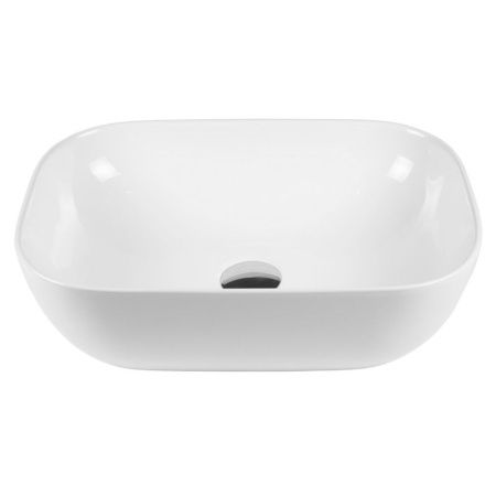 Раковина из сантехнического фарфора Bond Cube S54-450 50х30 накладная цвет белый без отверстий под смеситель