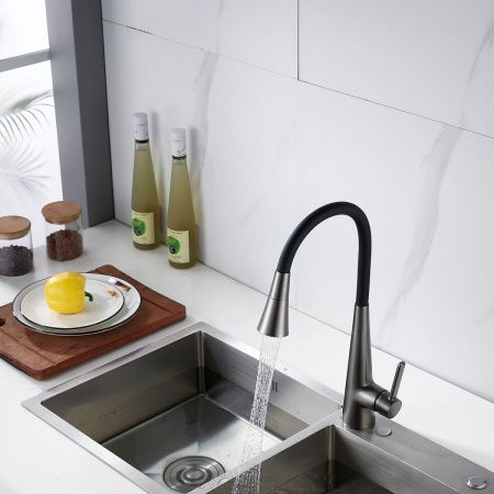 Смеситель для кухни Rose R213T на мойку оружейная сталь