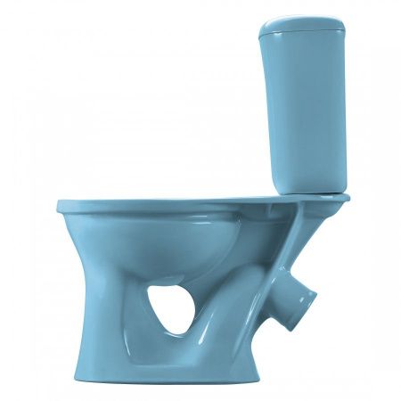 Унитаз-компакт напольный с бачком Santeri Виктория 1P3016S0600BF голубой с сиденьем каскадный смыв
