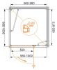 Душевой уголок Cezares VERONA VERONA-W-A-1-100-P-Cr-R 100х100 стекло рифленое профиль хром без поддона