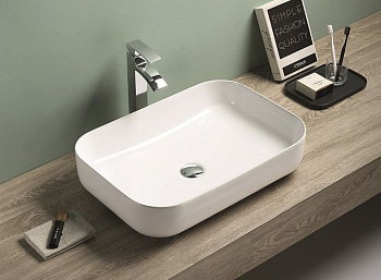 Раковина керамическая Art&Max AM-78565 61х43 накладная цвет белый