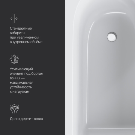 Ванна акриловая Am.Pm Spirit W72A-150-070W-A2 150х70 пристенная прямоугольная без каркаса