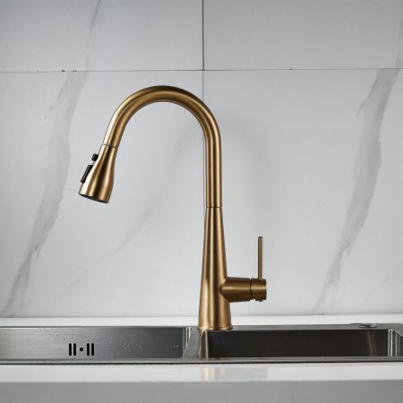 Смеситель для кухни Shevanik S363G на мойку золото