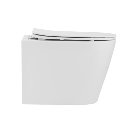 Унитаз подвесной Iberica Blanca Burgos alto IB.BRA.231.1B1 белый с сиденьем микролифт безободковый каскадный смыв