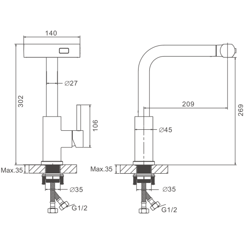 Смеситель для кухни Belz B74811-3 на мойку оружейная сталь - фото 2