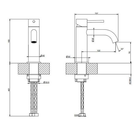 Смеситель Gessi GESSI 316 54002#707 на раковину черный