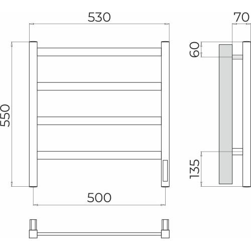 Полотенцесушитель Terminus 4670078544513 53х55 электрический хром - фото 3