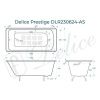 Ванна чугунная Delice Prestige DLR230624-AS 170х70 пристенная прямоугольная без ножек с антискользящим покрытием
