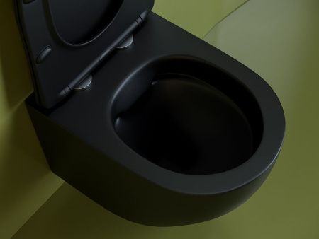 Унитаз подвесной Ceramica Nova UNO CN11001MB черный с сиденьем микролифт безободковый душевой смыв