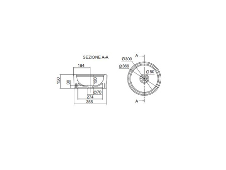 Раковина из санфаянса Scarabeo Lavabi D Arredo 8034 37х37 накладная цвет белый