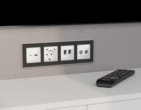 Комплект механизма розетки TV оконечной + SAT 5-862MHz 3.5dB/950-2150MHz 3.5dB Ambrella Volt MA MA113310