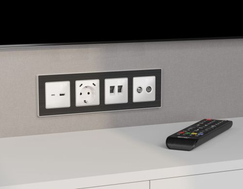 Комплект механизма розетки TV оконечной + SAT 5-862MHz 3.5dB/950-2150MHz 3.5dB Ambrella Volt MA MA113310 - фото 2