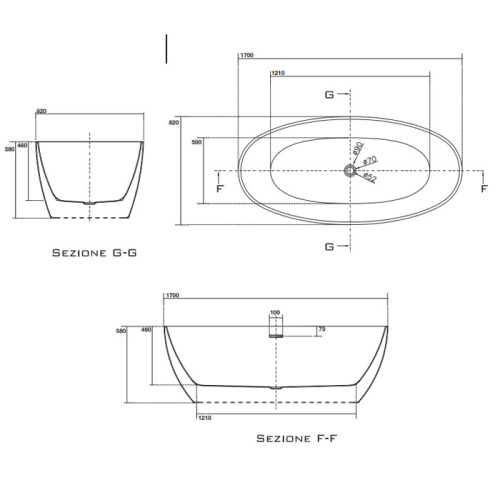 Ванна акриловая Kerasan FLO 742901 180х82 отдельностоящая прямоугольная - фото 2