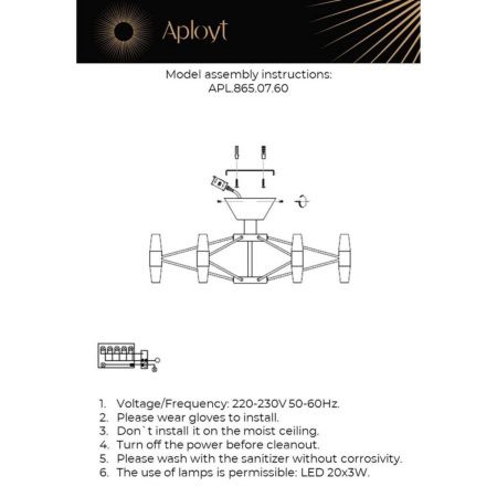Люстра потолочная Aployt Bernadet (Бернадет) APL.865.07.60