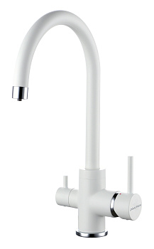 Смеситель для кухни Paulmark ESSEN Es213211-431 на раковину белый матовый без термостата