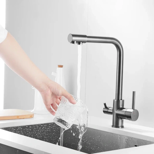 Смеситель для кухни Shevanik S328T на мойку оружейная сталь - фото 5