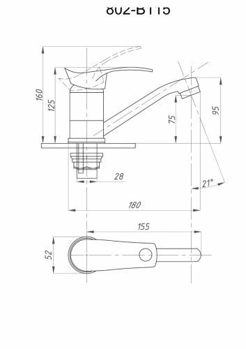 Смеситель для кухни FAUZT FZs-802-115 на мойку хром - фото 4