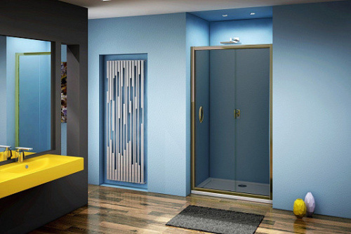 Душевая перегородка Good Door JAZZE ДЖ00034 140х185 стекло тонированное профиль бронза - фото 4