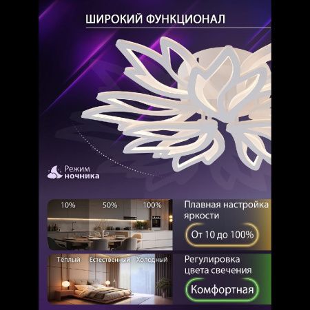 Люстра потолочная Natali Kovaltseva Rif (Риф) LED LAMPS 81118/7C