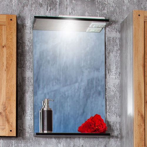 Зеркало с подсветкой Бриклаер 4627125413322 45х70 цвет хром/серый - фото 2