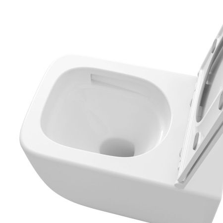 Унитаз подвесной Grossman Торнадо GR-4409SQ белый с сиденьем микролифт безободковый смыв торнадо