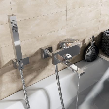 Смеситель для ванны Wasserkraft Alme 1500 1501 настенный хром