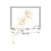 Душевая дверь Cezares ELENA ELENA-W-B-11-30+90-C-Cr 120х195 стекло прозрачное профиль хром
