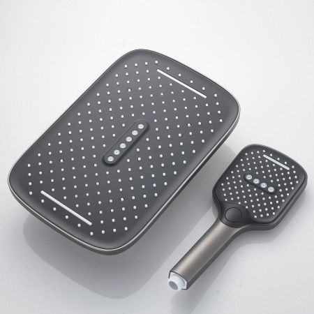 Душевая стойка Shevanik S4136T настенная цвет оружейная сталь