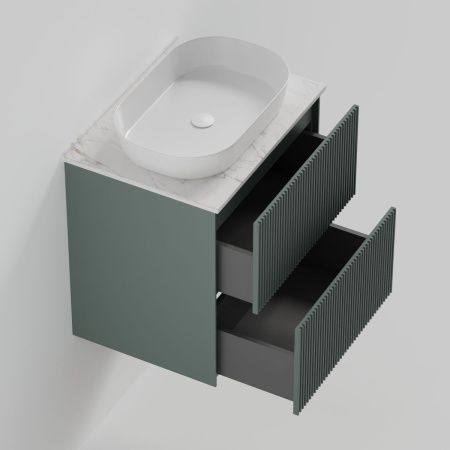 Тумба со столешницей La Fenice TERRA TWIN NFNC-01-TER-G-60-2-3-GG 60х50 подвесная цвет синий/серый