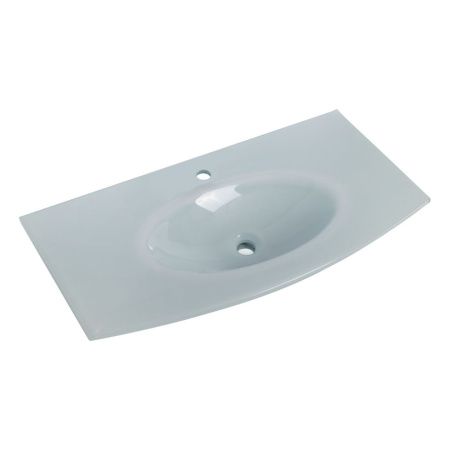 Раковина стеклянная Cezares 82416 100х50 подвесная цвет белый 1 отверстие под смеситель