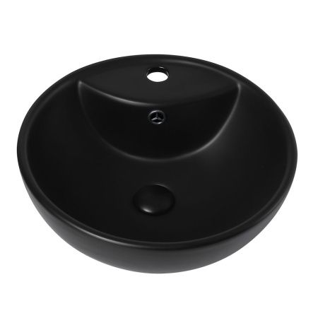 Раковина керамическая Abber BEQUEM AC2101MB 50х50 накладная цвет черный 1 отверстие под смеситель