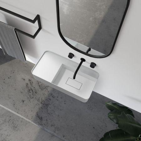 Раковина из искусственного камня Abber STEIN AS2627-1.2 120х40 подвесная цвет белый без отверстий под смеситель