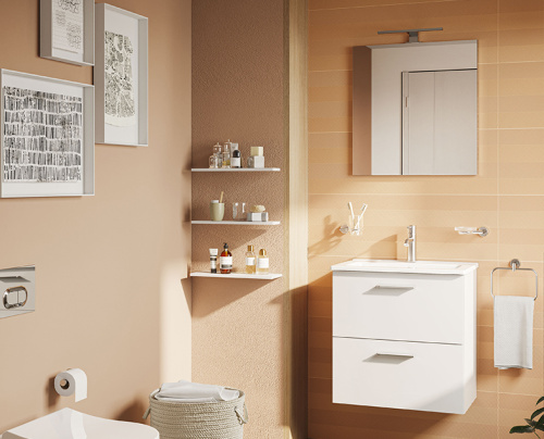 Комплект мебели: тумба + раковина + зеркало Vitra Mia 75021 60x39x62 - фото 2