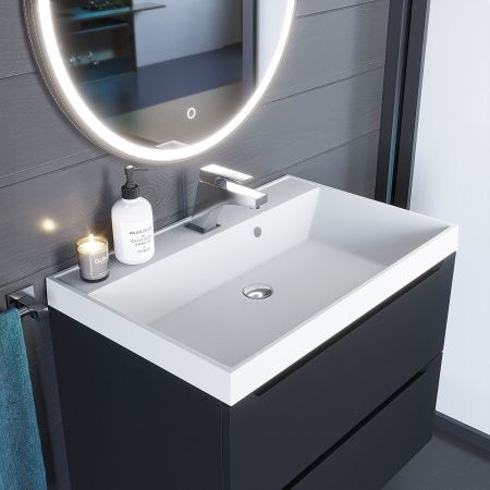 Раковина из искусственного камня Uperwood Classic Quartz 291030003 70х50 полувстраиваемая цвет белый