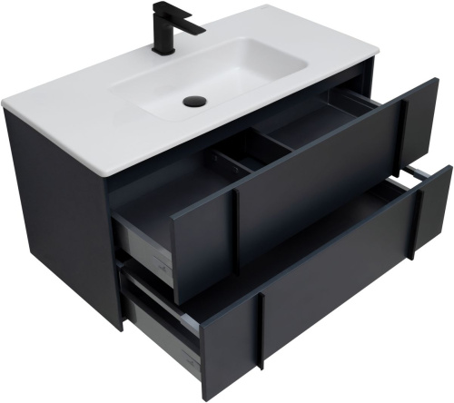 Тумба под раковину Allen Brau Reality 1.32007.AM 100х46х50 подвесная цвет черный - фото 4