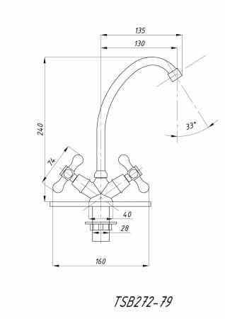 Смеситель для кухни TSARSBERG TSB-272-79 на мойку хром