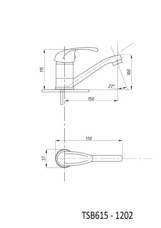 Смеситель TSARSBERG TSB-615-1202 на раковину хром