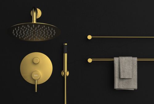 Душевая система Raiber RPG-005 встраиваемая в стену цвет золото - фото 4