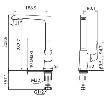 Смеситель для кухни Creavit AG8500G на мойку золото