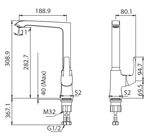 Смеситель для кухни Creavit AG8500G на мойку золото - фото 2