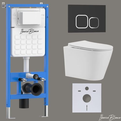 Комплект унитаз с инталляцией и клавишей смыва Iberica Blanca BURGOS ALTO IB001.BRA.234.832 - фото 2