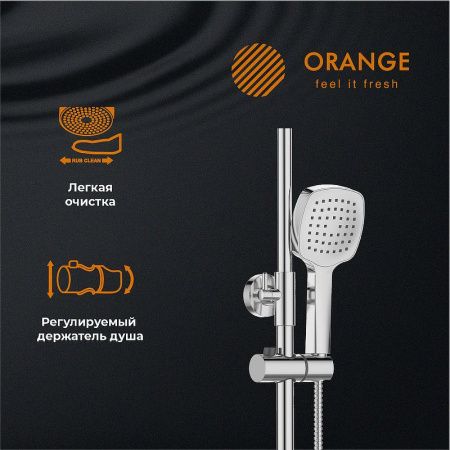 Душевая стойка Orange Thermo T02S4-912cr настенная цвет хром с термостатом