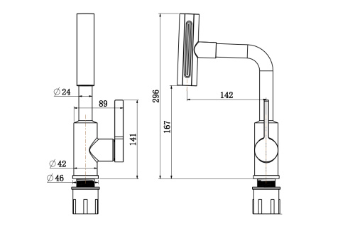 Смеситель для кухни Tinos TI3732-17 на раковину/столешницу хром - фото 2