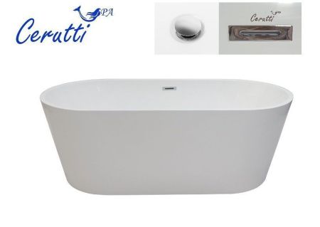 Ванна акриловая Cerutti SPA CT10866 160х75 отдельностоящая овальная с ножками