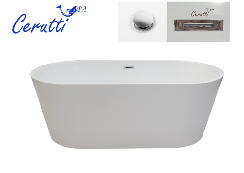 Ванна акриловая Cerutti SPA CT7388 168х73 отдельностоящая овальная - фото 4