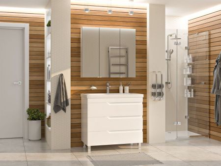 Тумба под раковину Misty Софт П-Соф-01090-0113Я 90х50 напольная цвет белый