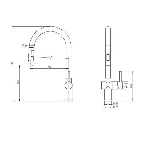 Смеситель для кухни Reflexion Lago RX9904BL на мойку вороненая сталь